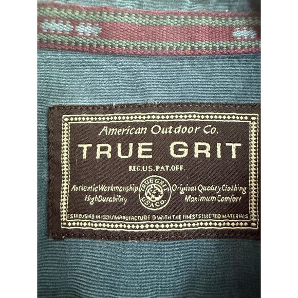 Men’s True Grit Cotton Western Corduroy Button Up Pearl Snap Green size XXL - Picture 4 of 7